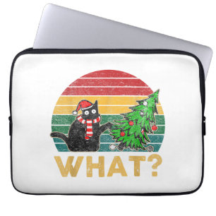 Grappige lelijke trui kerst shirt stoute kat San Laptop Sleeve