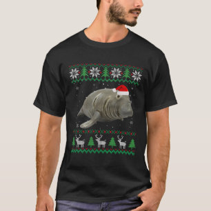 Grappige Lelijke trui Kerstmis Dieren Santa Manate T-shirt