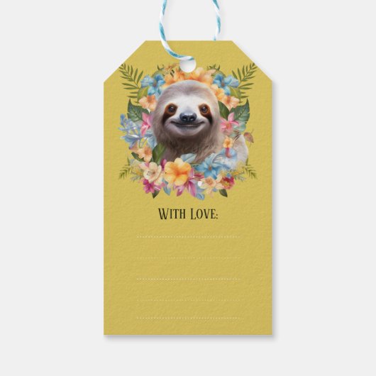 Grappige lemur tropische thema aangepaste naam cadeaulabel (Achterkant)