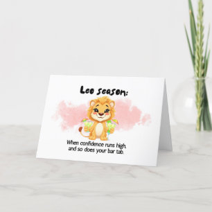 Grappige Leo Seizoen Zodiac Verjaardag Kaart