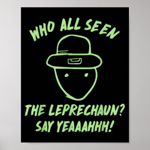 Grappige Leprechaun Amateur Schets Meme Iers St Pa Poster