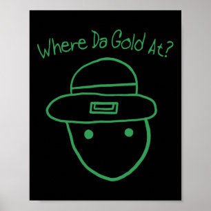 Grappige Leprechaun Amateur Schets Meme Ierse St.  Poster