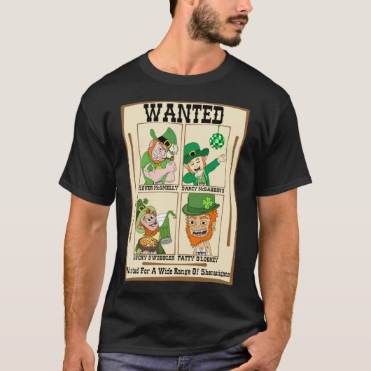Grappige Leprechaun wilde Poster T-shirt (Voorkant)