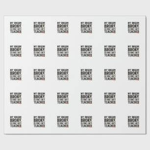 Grappige leraar bezem gebroken vintage Halloween-o Cadeaupapier