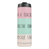 Grappige leraar colorblock gepersonaliseerd thermosbeker (Voorkant)