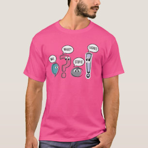Grappige leraar grammatica, wacht wat stop het ik t-shirt