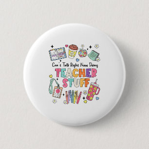 Grappige leraar kan nu niet praten terwijl hij bez ronde button 5,7 cm