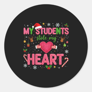 Grappige leraar Kerst M'n studenten stalen mijn ha Ronde Sticker