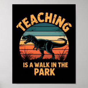 Grappige leraar terug naar school dinosaurus schat poster