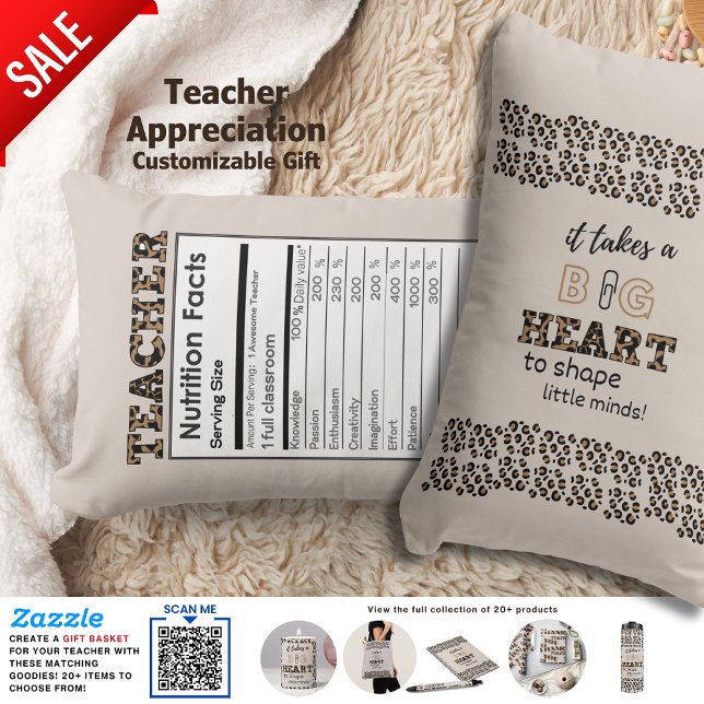 Grappige leraar voedingsfeiten op maat geschenk kussen (Creator heeft geüpload)