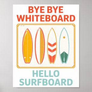 Grappige Leraar Zomer Surfen Surfer Vakantie Vrije Poster
