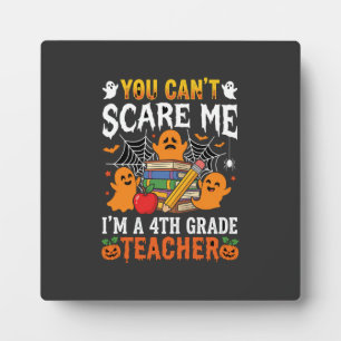 Grappige leraren Halloween geest 4de klas Fotoplaat