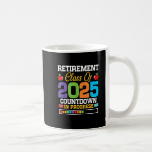 Grappige lerarenpensioneringsklas van 2025 aftelle koffiemok