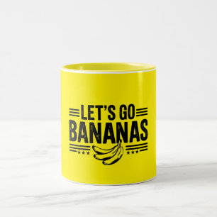Grappige Let's Go Bananas Vervallen Banaan Tweekleurige Koffiemok