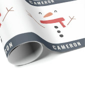 grappige, leuke sneeuwman op maat van kinderen cadeaupapier (Rol Hoek)