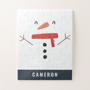 grappige, leuke sneeuwman op maat van kinderen legpuzzel