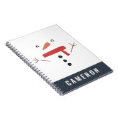 grappige, leuke sneeuwman op maat van kinderen notitieboek (Rechterzijde)