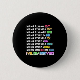 Grappige lezer liefhebber zal overal boek lezen ronde button 5,7 cm