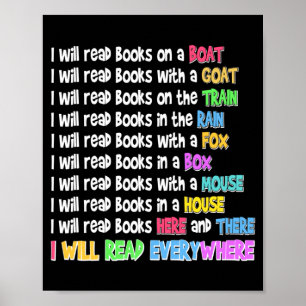 Grappige lezer minnaar zal overal boek lezen poster