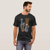 Grappige Liefde Bunny Medische Assistent Leopard H T-shirt (Voorkant volledig)