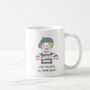 Grappige Liefde Je Met Alle Mimische Hart Doodle Koffiemok