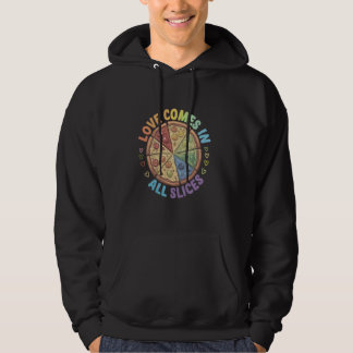 Grappige liefde komt in alle plakjes Pizza LGBTQ Hoodie