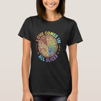 Grappige liefde komt in alle plakjes Pizza LGBTQ T-shirt
