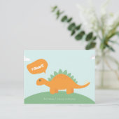 Grappige Liefde Lichtblauwe Dinosaur Briefkaart (Staand voorkant)