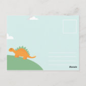 Grappige Liefde Lichtblauwe Dinosaur Briefkaart (Achterkant)