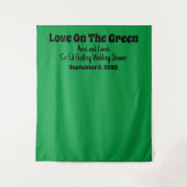 Grappige "Liefde Op De Groene" Golfende Bruiloft D Wandkleed (Voorkant)