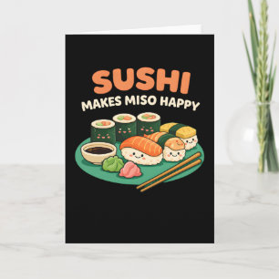 grappige liefhebber van eten Japanse Sushi Maakt M Kaart