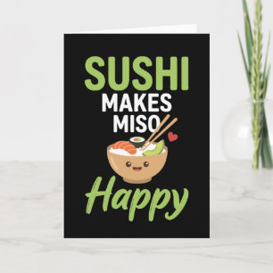 grappige liefhebber van eten Japanse Sushi Maakt M Kaart