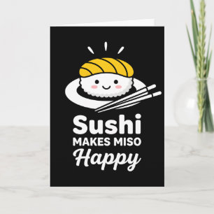 grappige liefhebber van eten Japanse Sushi Maakt M Kaart