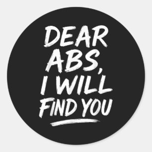 Grappige lieve buikspieren citaat fitnessliefhebbe ronde sticker