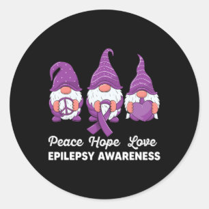 Grappige Lieve Dwergen Vrede Hoop Liefde Epilepsie Ronde Sticker