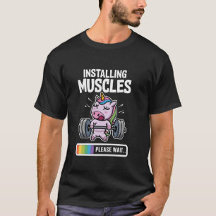 Grappige Lieve Eenhoorn Workout Gym Fitness Gewich T-shirt