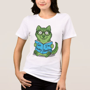 Grappige Lieve Groene Hond Ga Weg Ik Lees Tri-Blend Shirt