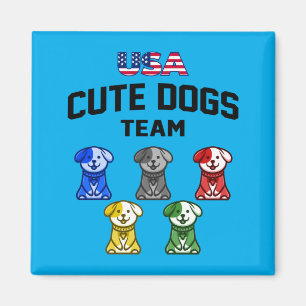 Grappige lieve honden Usa puppy team Magneet