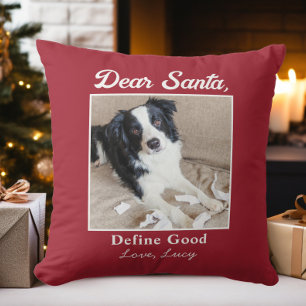 Grappige lieve kerstman huisdier hond kat kerst fo kussen