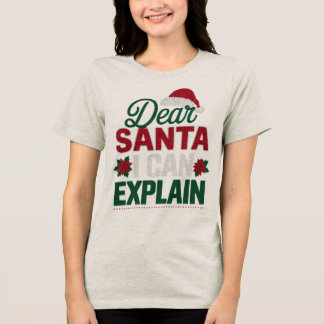 Grappige lieve kerstman ik kan quote tekst uitlegg Tri-Blend shirt