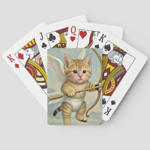 Grappige lieve kitten Cupido Pokerkaarten