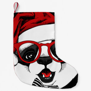 grappige lieve panda met Kerstmis Kleine Kerstsok