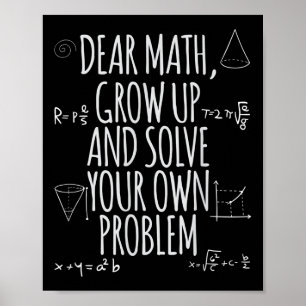 Grappige lieve wiskunde word groot citaat probleem poster