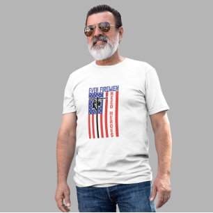 Grappige Lineman Brandweermannen Amerikaanse vlag  T-shirt