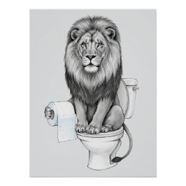Grappige Lion Wall Art Perfect Poster