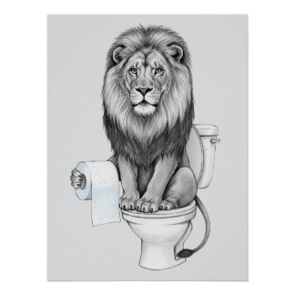 Grappige Lion Wall Art Perfect Poster