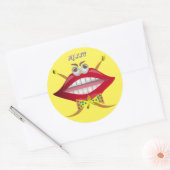 Grappige Lip gele sticker (Envelop)