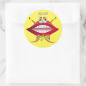 Grappige Lip gele sticker (Tas)