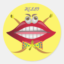 Grappige Lip gele sticker