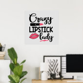 grappige lippenstift-dame make-up-artiest poster (Thuiskantoor)